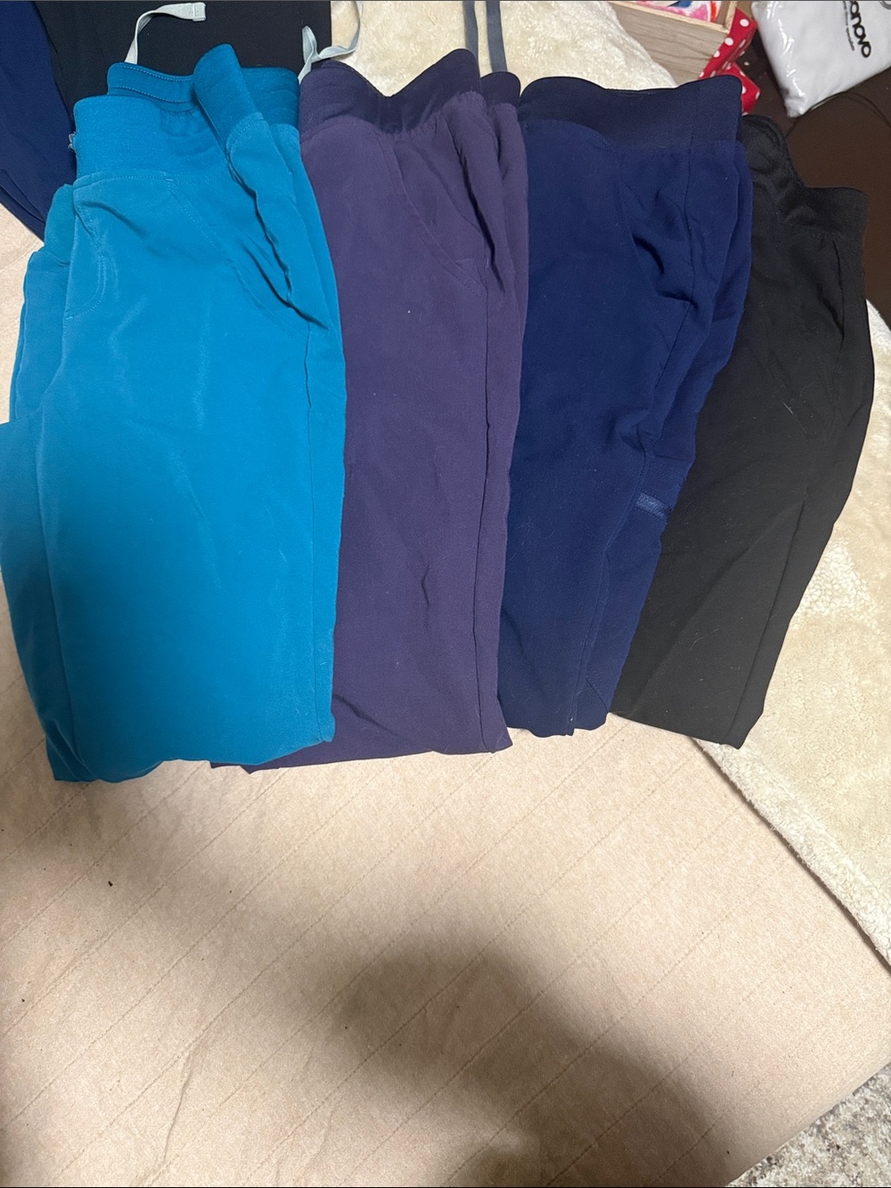 Bundle of figs jogger scrub pants - Teal, Purple, Navy, Black